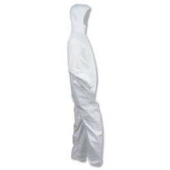 Ansell A40 Elastic-Cuff Ankle Hooded Coveralls - Triple Extra Large, White (25/Carton)