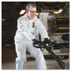 Ansell A40 Elastic-Cuff Ankle Hooded Coveralls - Triple Extra Large, White (25/Carton)