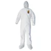 Ansell A40 Elastic-Cuff Ankle Hood and Boot Coveralls - 3X-Large White (25/Carton)