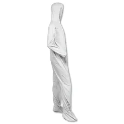 Ansell A40 Elastic-Cuff Ankle Hood and Boot Coveralls - 3X-Large White (25/Carton)