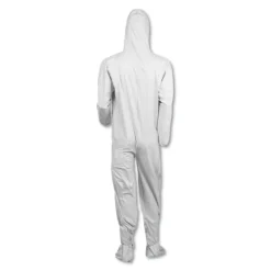 Ansell A40 Elastic-Cuff Ankle Hood and Boot Coveralls - 3X-Large White (25/Carton)