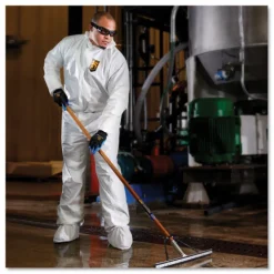 Ansell A40 Elastic-Cuff Ankle Hood and Boot Coveralls - 3X-Large White (25/Carton)