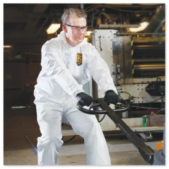 Ansell A40 Elastic-Cuff Ankle Hood and Boot Coveralls - 3X-Large White (25/Carton)