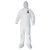Ansell A40 Elastic-Cuff Ankle Hood And Boot Coveralls - 2X-Large,White (25/Carton)