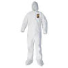 Ansell A40 Elastic-Cuff, Ankle, Hood and Boot Coveralls - 4X-Large, White (25/Carton)