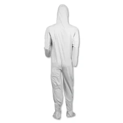 Ansell A40 Elastic-Cuff, Ankle, Hood and Boot Coveralls - 4X-Large, White (25/Carton)