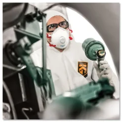 Ansell A40 Elastic-Cuff, Ankle, Hood and Boot Coveralls - 4X-Large, White (25/Carton)