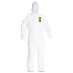 Ansell A20 Hood and Elastic-Back Breathable Particle Protection Coveralls - Medium, White (24/Carton)
