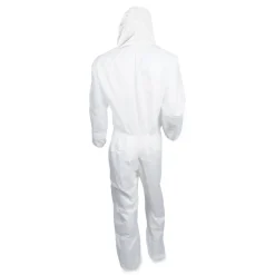 Ansell A20 Hood and Elastic-Back Breathable Particle Protection Coveralls - Medium, White (24/Carton)