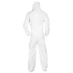 Ansell A20 Hood, Boots, and Elastic-Back Breathable Particle Protection Coveralls - Large, White (24/Carton)