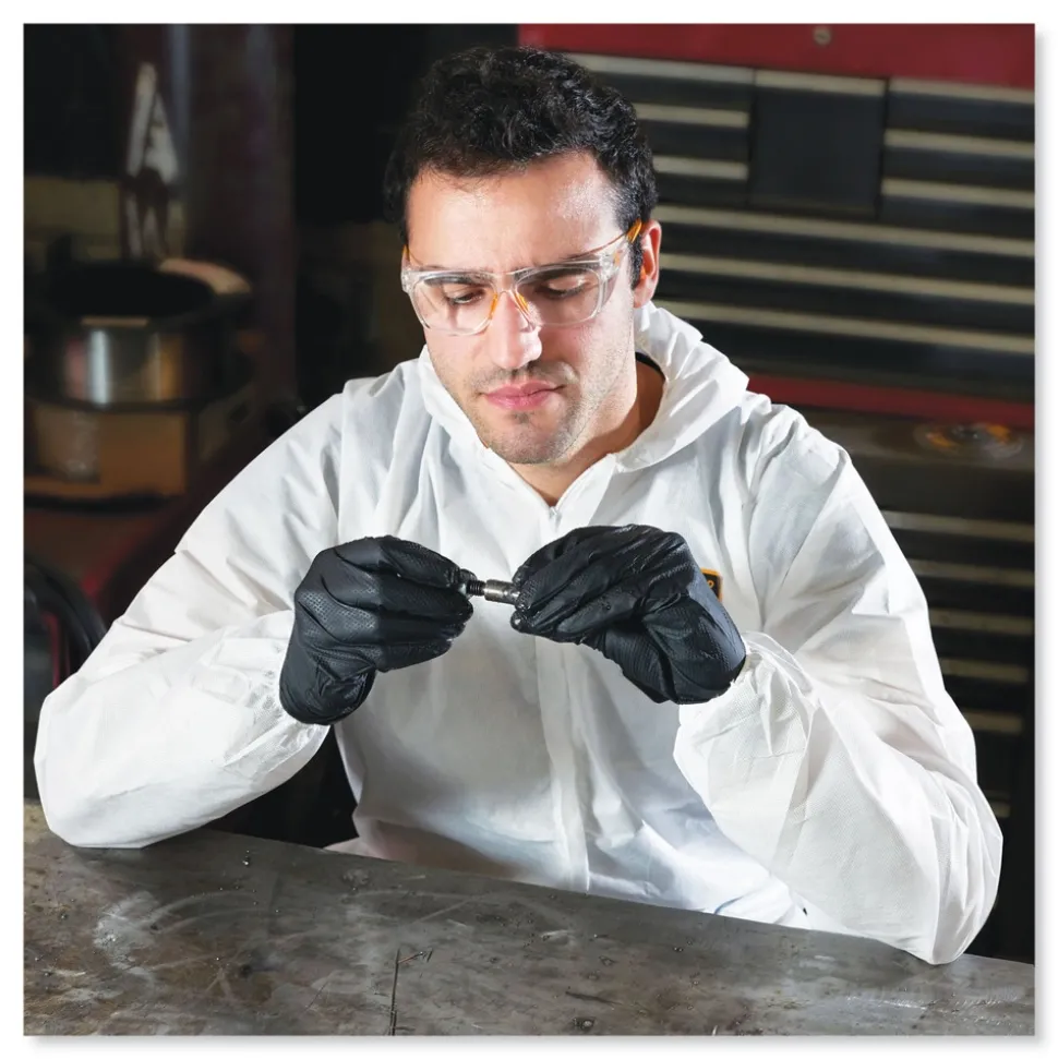 Ansell A20 Hood, Boots, and Elastic-Back Breathable Particle Protection Coveralls - Large, White (24/Carton)