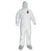 Ansell A45 Liquid and Particle Protection Surface Prep/Paint Coveralls - Large, White (25/Carton)