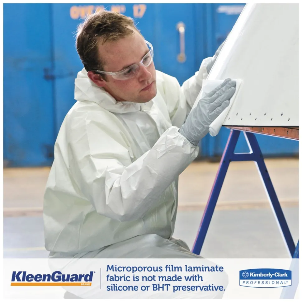 Ansell A35 Liquid and Particle Protection Coveralls Hooded - Large, White (25/Carton)