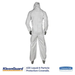 Ansell A35 Liquid and Particle Protection Coveralls Hooded - X-Large, White (25/Carton)