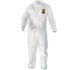 Ansell A20 Zip Front, Elastic-Back, Wrists, and Ankles Breathable Particle Protection Coveralls - Large, White (24/Carton)