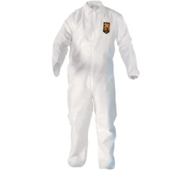 Ansell A20 Zip Front, Elastic-Back, Wrists, and Ankles Breathable Particle Protection Coveralls - Triple Extra Large, White (20/Carton)