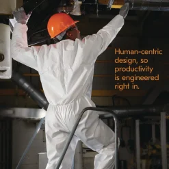 Ansell A20 Zip Front, Elastic-Back, Wrists, and Ankles Breathable Particle Protection Coveralls - Triple Extra Large, White (20/Carton)