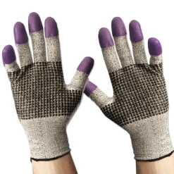 Ansell G60 240 mm Purple Nitrile Gloves - Large/Size 9/Black/White (1-Pair)