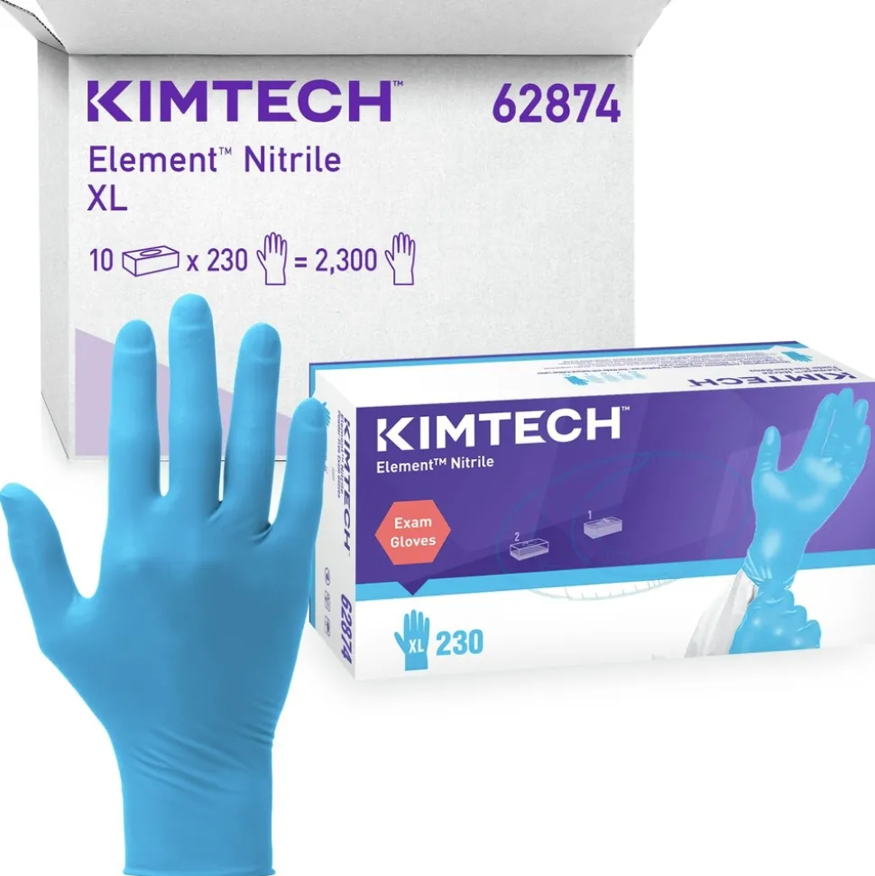 Ansell Kimtech Element Nitrile Exam Gloves - X-Large, Blue (2500/Carton)