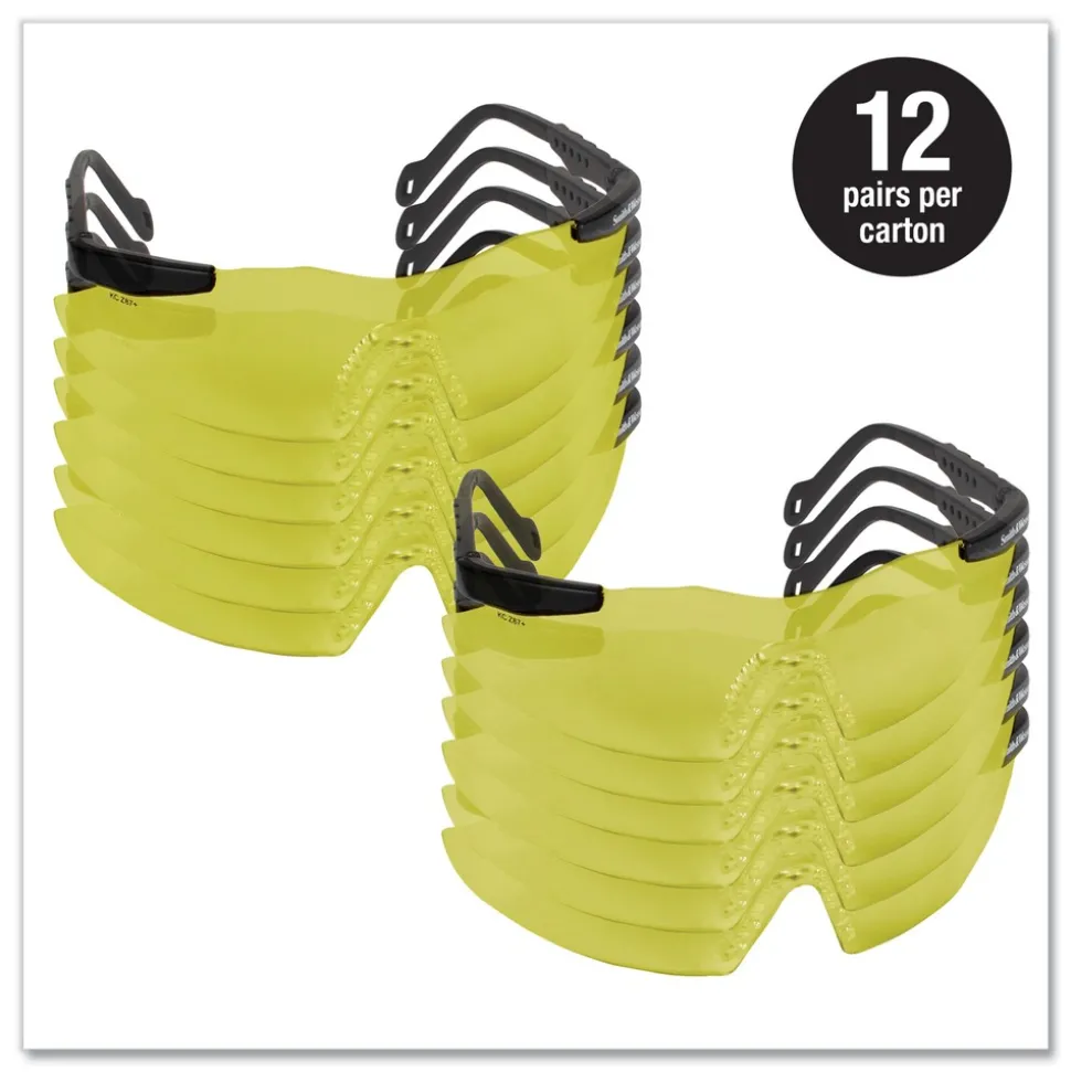 Ansell Magnum 3G Safety Eyewear - Black Frame, Yellow/Amber Lens (12/Box)