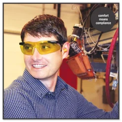 Ansell Magnum 3G Safety Eyewear - Black Frame, Yellow/Amber Lens (12/Box)