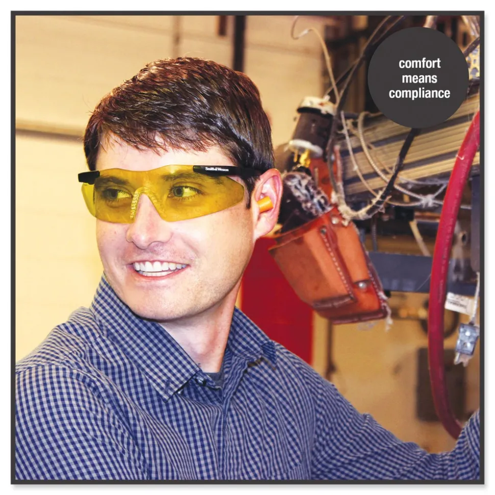 Ansell Magnum 3G Safety Eyewear - Black Frame, Yellow/Amber Lens (12/Box)