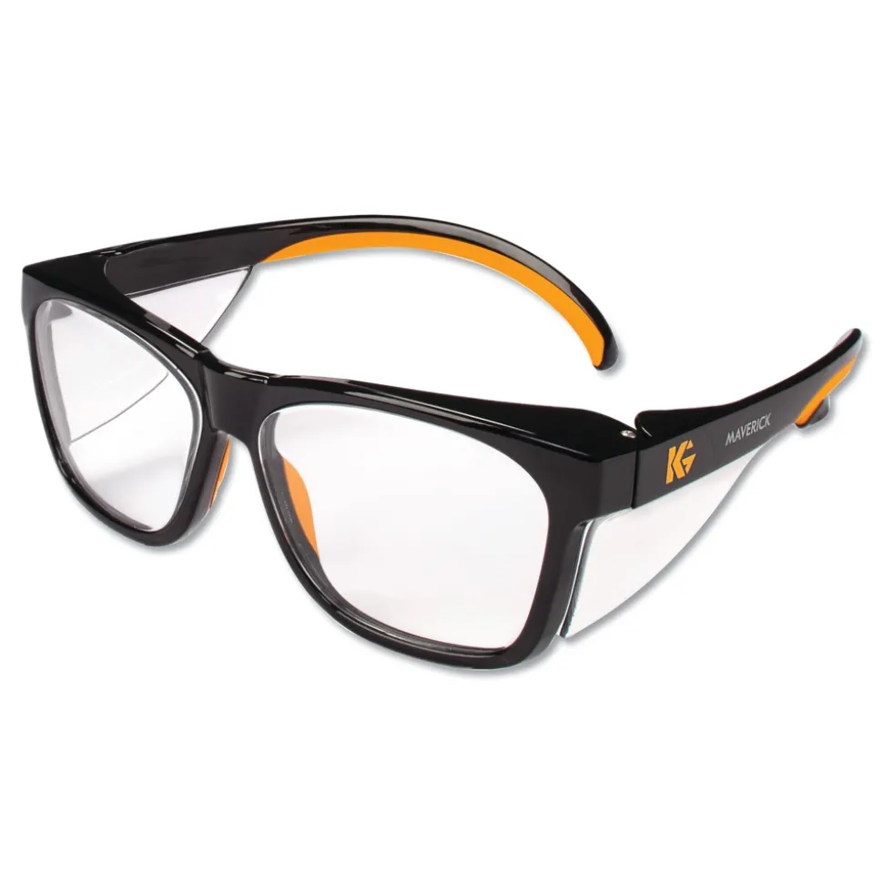 Ansell Maverick Safety Glasses - Black/Orange Polycarbonate Frame (12/Box)