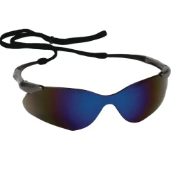 Ansell Nemesis Safety Glasses - Gunmetal Nylon Frame, Blue Polycarbonate Lens