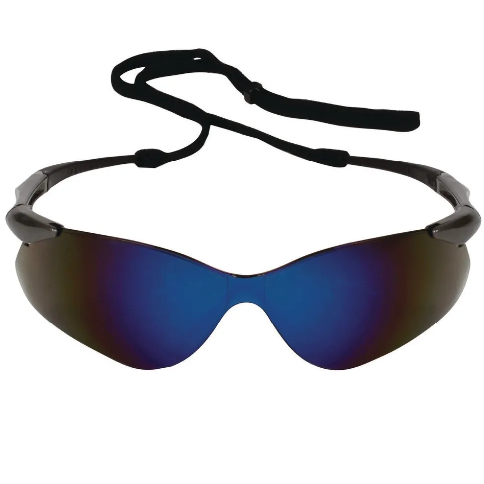 Ansell Nemesis Safety Glasses - Gunmetal Nylon Frame, Blue Polycarbonate Lens