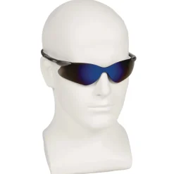 Ansell Nemesis Safety Glasses - Gunmetal Nylon Frame, Blue Polycarbonate Lens