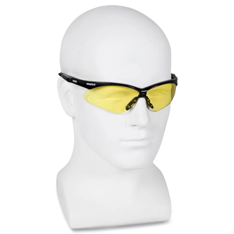 Ansell Nemesis Safety Glasses - Black Frame/Amber Lens