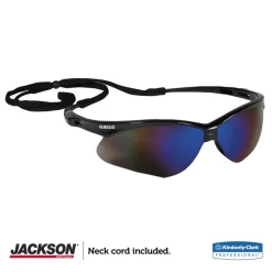 Ansell Nemesis Safety Glasses - Black Frame/Blue Mirror Lens