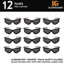 Ansell V30 Nemesis Foam Safety Glasses - Black Nylon Frame/Smoke Polycarbonate Lens (12/Carton)