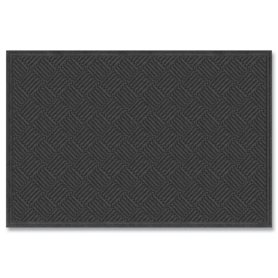 Apache Mills 48 in. x 72 in. Ecomat Crosshatch Entry Mat - Charcoal