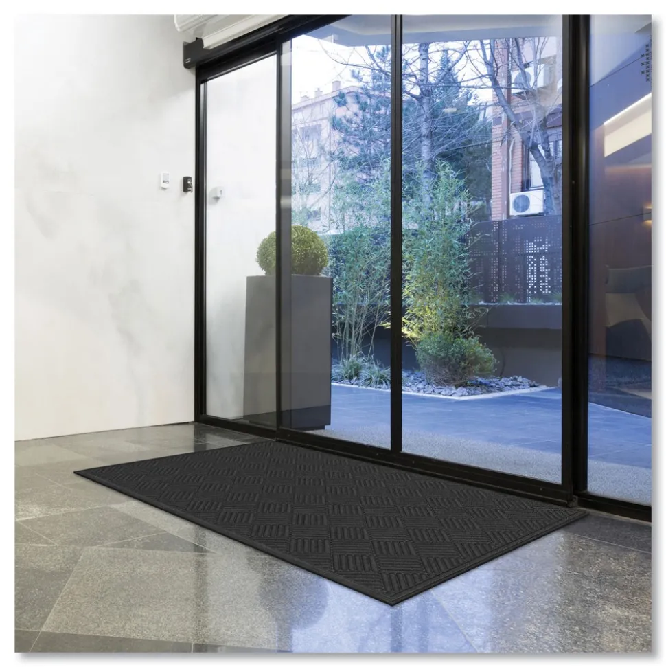 Apache Mills 48 in. x 72 in. Ecomat Crosshatch Entry Mat - Charcoal