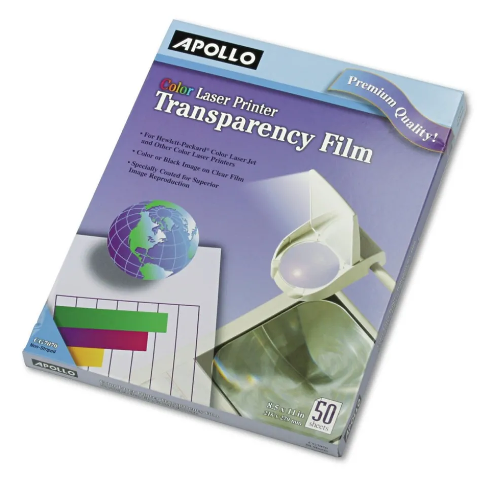 Apollo 8.5 in. x 11 in. Color Laser Transparency Film (50/Box)