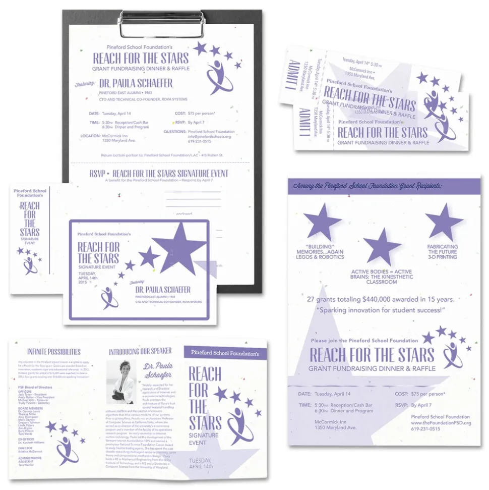 Astrobrights 8.5 in. x 11 in. 65 lbs. Cover Weight Color Cardstock - Stardust Flecked White (250/Pack)