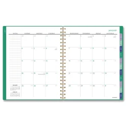 AT-A-GLANCE 11 in. x 8.5 in. 13-Month (Jan-Jan 2026) Badge Geo Weekly/Monthly Planner - Green Cover