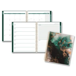 AT-A-GLANCE 11 in. x 8.5 in. 12-Month (Jan-Dec 2026) Emerald Isle Weekly/Monthly Planner - Green Marbled Cover