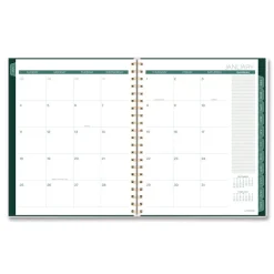 AT-A-GLANCE 11 in. x 8.5 in. 12-Month (Jan-Dec 2026) Emerald Isle Weekly/Monthly Planner - Green Marbled Cover