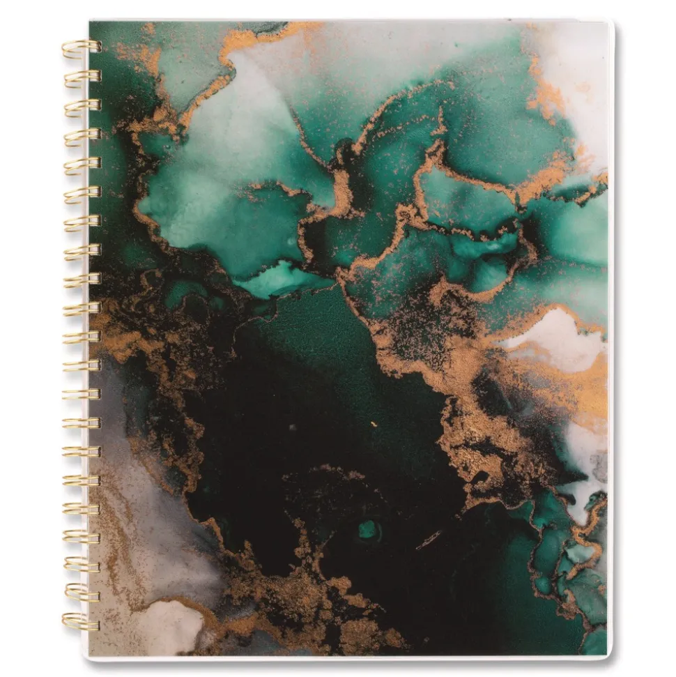 AT-A-GLANCE 11 in. x 8.5 in. 12-Month (Jan-Dec 2026) Emerald Isle Weekly/Monthly Planner - Green Marbled Cover