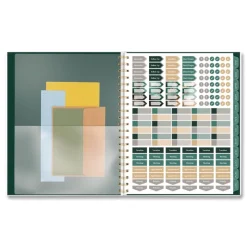 AT-A-GLANCE 11 in. x 8.5 in. 12-Month (Jan-Dec 2026) Emerald Isle Weekly/Monthly Planner - Green Marbled Cover