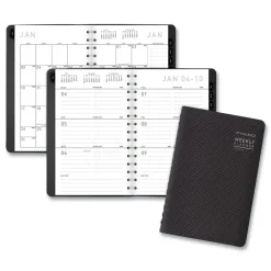 AT-A-GLANCE 8.5 in. x 5.5 in. 12-Month (Jan to Dec): 2026 Contemporary Open-Block Format Weekly/Monthly Planner - Graphite Cover