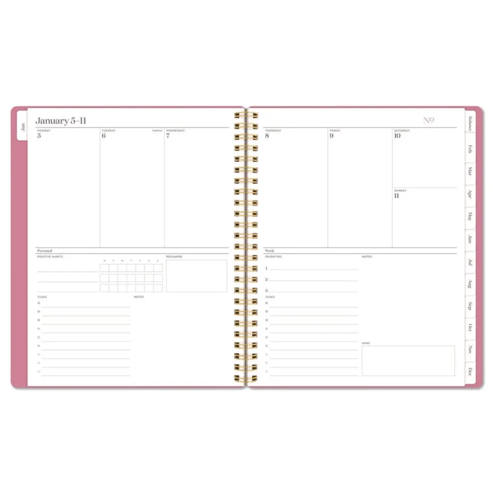 AT-A-GLANCE 8.75 in. x 7.75 in. 12-Month (Jan-Dec 2026) WorkStyle Weekly/Monthly Planner - Pink Cover