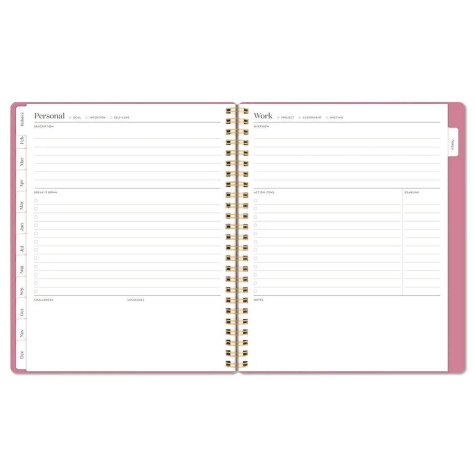 AT-A-GLANCE 8.75 in. x 7.75 in. 12-Month (Jan-Dec 2026) WorkStyle Weekly/Monthly Planner - Pink Cover