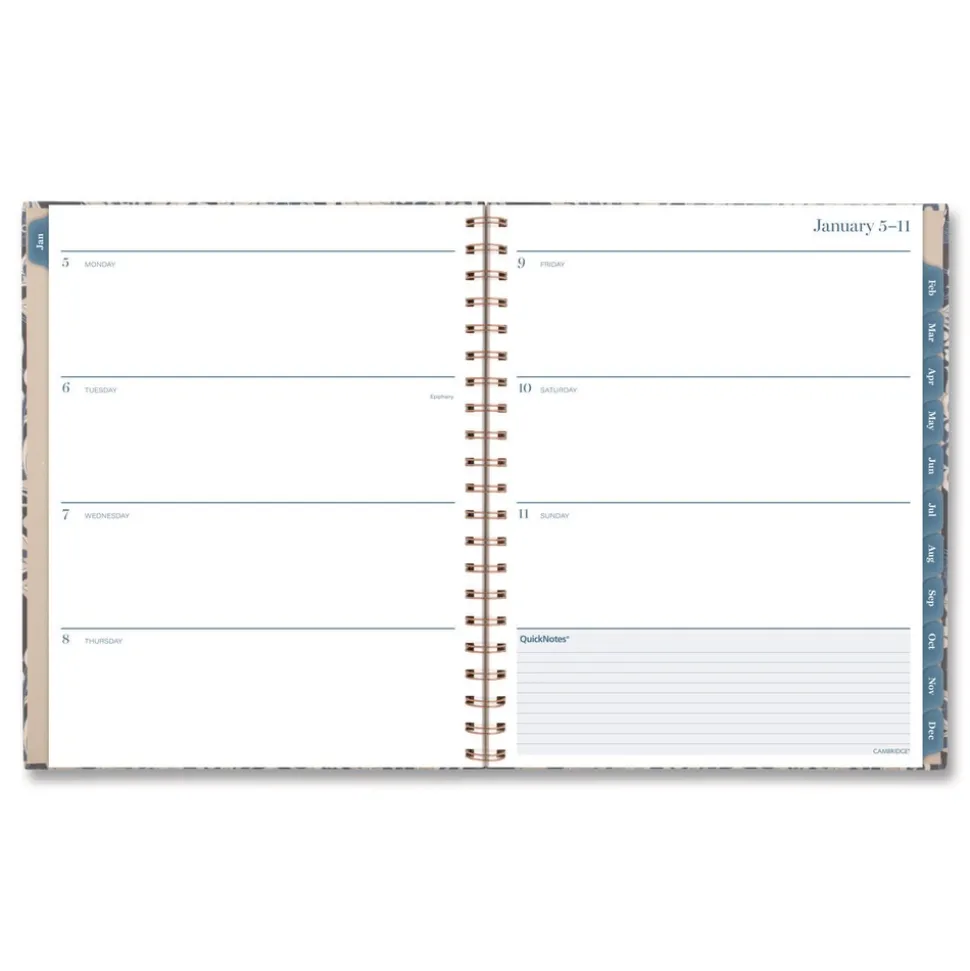 AT-A-GLANCE 11 in. x 8.5 in. 12-Month (Jan-Dec 2026) Elizabeth Weekly/Monthly Planner - Blue Cover