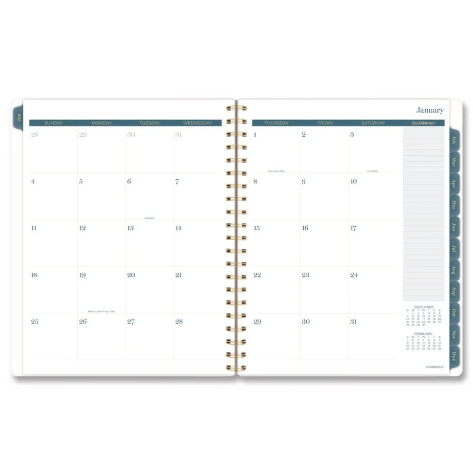 AT-A-GLANCE 11 in. x 8.5 in. 12-Month (Jan-Dec 2026) Midnight Garden Weekly/Monthly Planner - Black/Pink/Green Cover