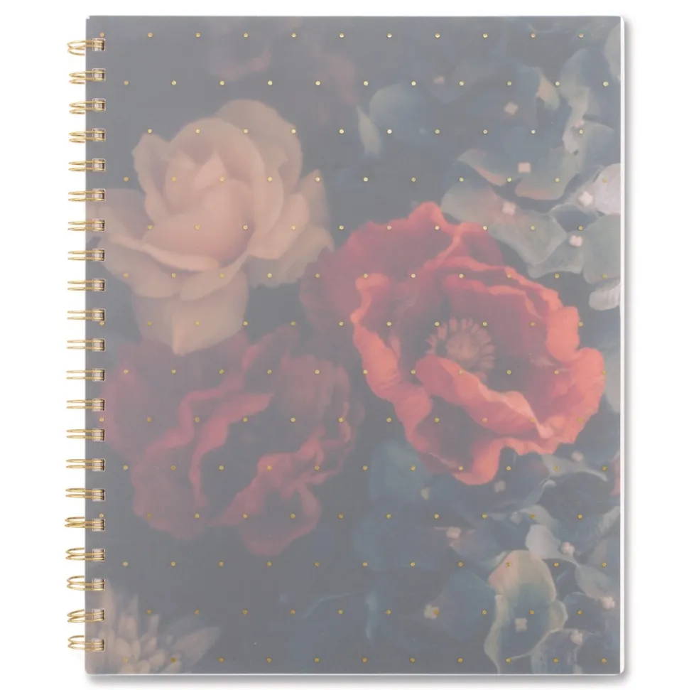 AT-A-GLANCE 11 in. x 8.5 in. 12-Month (Jan-Dec 2026) Midnight Garden Weekly/Monthly Planner - Black/Pink/Green Cover