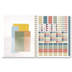 AT-A-GLANCE 11 in. x 8.5 in. 12-Month (Jan-Dec 2026) Midnight Garden Weekly/Monthly Planner - Black/Pink/Green Cover