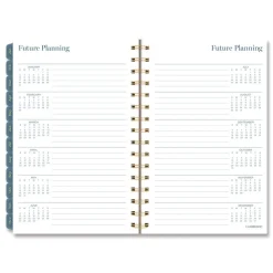 AT-A-GLANCE 8.5 in. x 5.5 in. 12-Month (Jan-Dec 2026) Midnight Garden Weekly/Monthly Planner - Black/Pink/Green Cover
